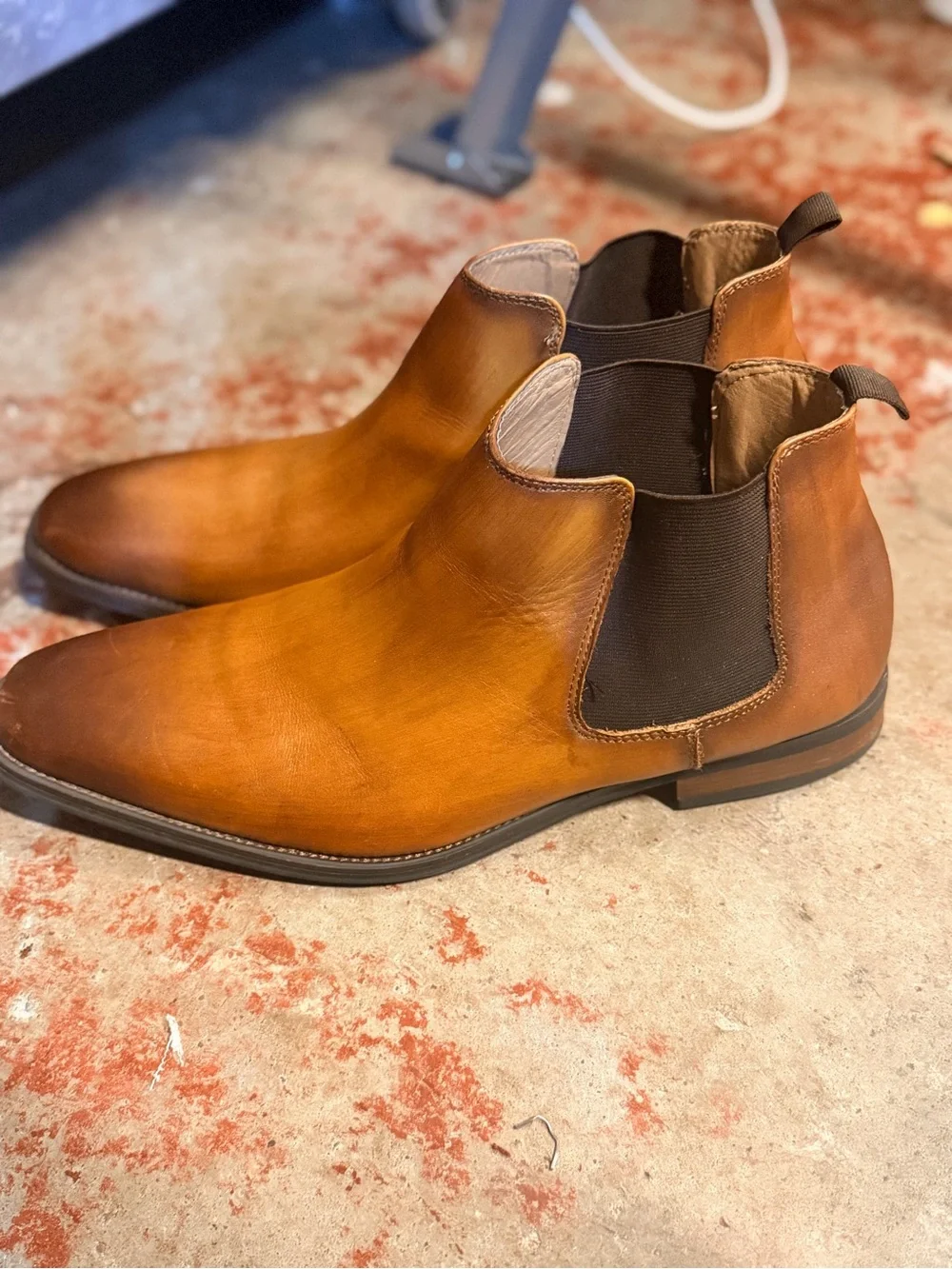 La Milano Men’s Size 13 Cognac Brown Chelsea Ankle Boots Dress Shoes
